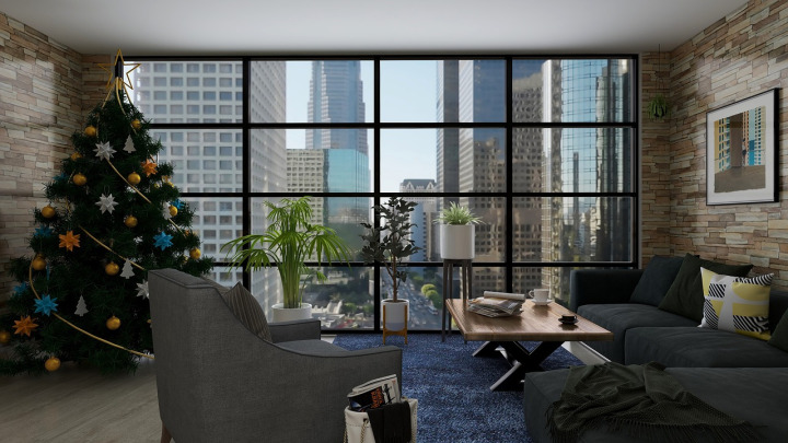industrial loft interior night